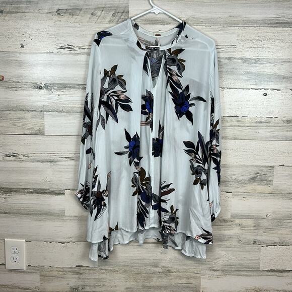 Free people White Combo Electric Orchid Tunic Tree Swing Top Women’s Size Small - Picture 2 of 7
